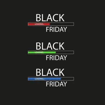 Black Friday with Loading Bar . Black Friday Sale Concept Stock Illustration