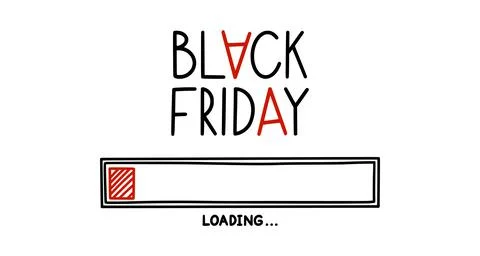 Black friday loading bar. Infographics design element with status of sale start Illustrazione stock