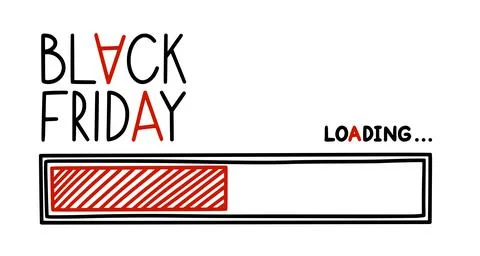 Black friday loading bar. Infographics design element with status of sale start Stock Illustration