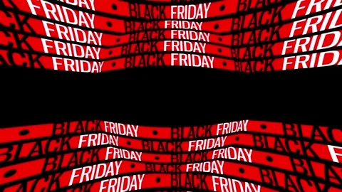 Black friday with many text bars red on black background. With sphere effect Video stock 251417015