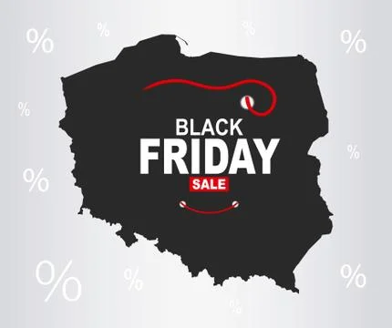 Black Friday Map - Poland Stock Illustration