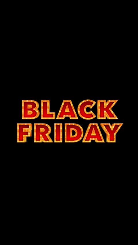 BLACK FRIDAY Marquee Light Bulb Animation on Black Background. Stock Footage 318944171