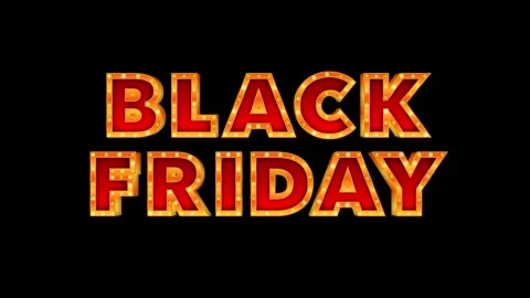 BLACK FRIDAY Marquee Light Bulb Animation on Black Background. Stock Footage 318944175