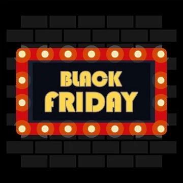 Black Friday marquee lights. Vector Stock Illustration