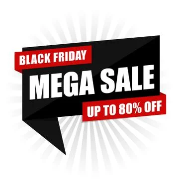 Black Friday Mega Sale Sign Stock Illustration