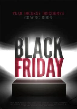 Black friday mega sale vector poster template Stock Illustration