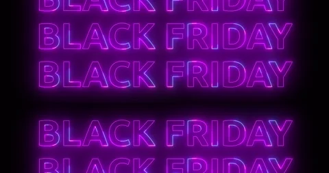 Black Friday message in neon lights passing on screen. Loop Stock Footage 330800146
