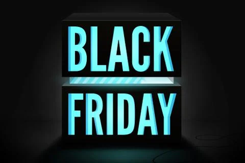 Black friday minimalist 3d vector banner template Illustrazione stock