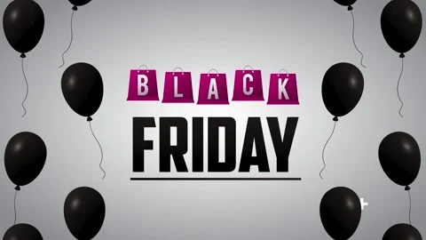 Black friday motion graphic animation with shopping bags and balloons, dyna.. 스톡 동영상 338994815