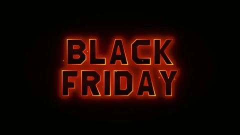 Black friday neon glowing text animation with floating particles on dark ba.. Stock Footage 344856055