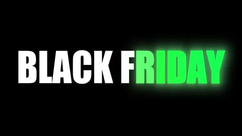 Black Friday Neon Green Text Animation Bold Kinetic Typography Black Background Stock-Footage 337193617