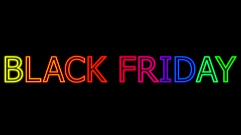 Black Friday Neon Kinetic Typography with Echo Trail and Flickering Stock Footage 341868921