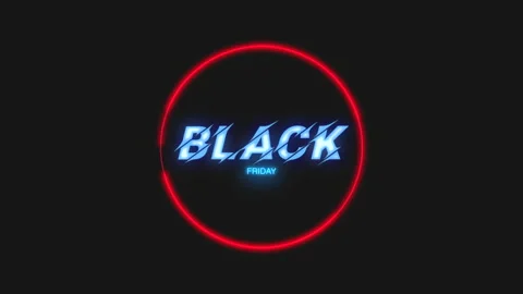 Black Friday with neon red circle Stock Footage 170316291