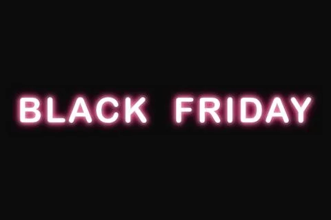 Black friday neon text effect style. Stock Illustration