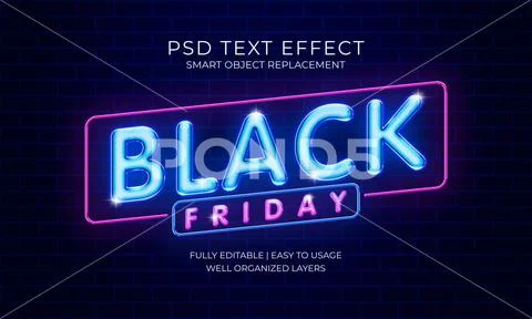 BLACK FRIDAY NEON TEXT EFFECT PSD Template