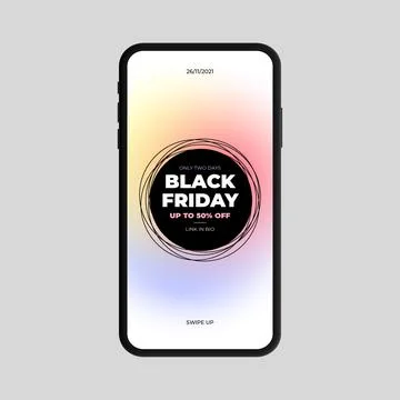 Black Friday only two days Story for Social Media Stock Illustration