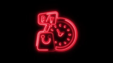 Black Friday Outline Icon in HD Video Neon Animation Stock Footage 304552148