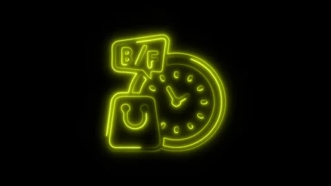 Black Friday Outline Icon in HD Video Neon Animation Stock-Footage 304552151