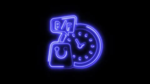 Black Friday Outline Icon in HD Video Neon Animation Stock Footage 304552153