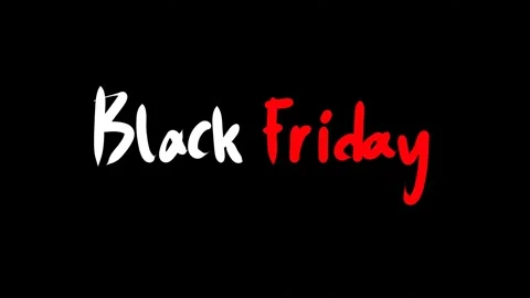 Black friday phrase in white and red on black background Stock Footage 290033078