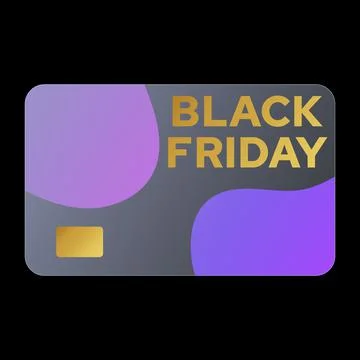 Black Friday Plastic Card Template Illustrazione stock