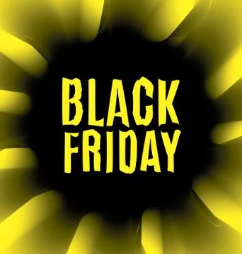Black Friday Poster black spot on a yellow Stock Illustration