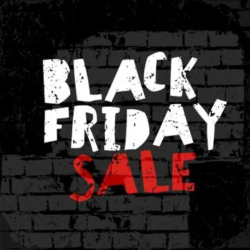 Black Friday poster. On brick wall texture 스톡 일러스트