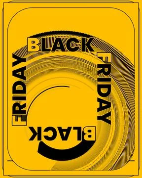 Black Friday Poster Dynamic Bold Color Scheme Layout Stock Illustration