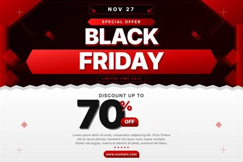 Black Friday Poster Vector Bold Sale Announcement Stock Illustration