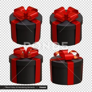 Black Friday Present 3d rendering elements PSD Template