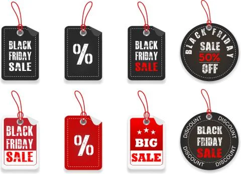 Black friday price stickers Stock Illustration
