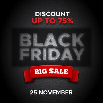 Black Friday promo banner vector background Stock Illustration