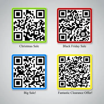 Black friday qr code stickers Stock Illustration
