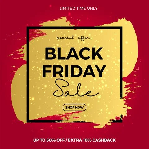 Black friday red and black abstract banner design Illustrazione stock