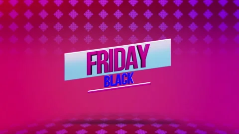 Black Friday on red geometric simple pattern with gradient color Stock Footage 212197041