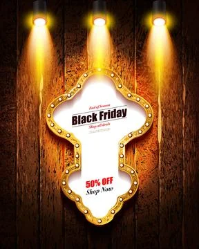 Black Friday retro light frame Stock Illustration
