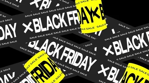 Black friday rolling banner animated text on black background.  Stock Footage 316971622