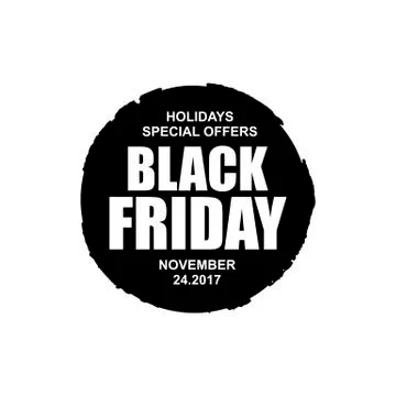 Black Friday round icon Stock Illustration
