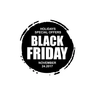 Black Friday round icon Stock Illustration