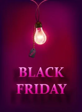 Black friday sale background with lamp Stock Illustration