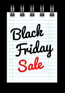 Black friday sale background with notepad Stock Illustration