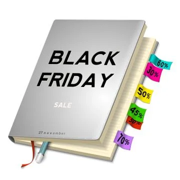 Black friday sale background with planning Stock-Illustration