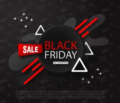 Black friday sale background.Abstract composition with geometric elements Stock Illustration