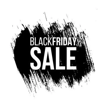 Black friday sale banner layout design. Ink brush stroke with typography on Stock Illustration