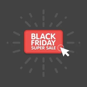Black friday sale commerce vector illustration design. Mouse click button Stock Illustration
