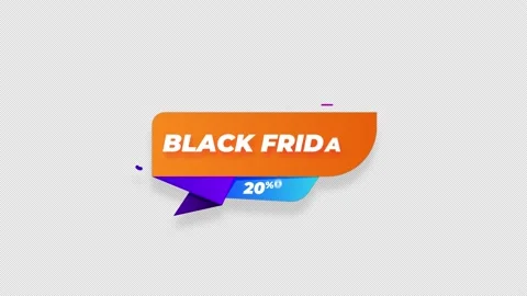 Black Friday sale discount 20 percent off sign banner for promo video. Sale b Stock Footage 219522453