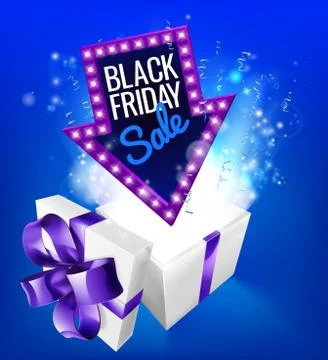 Black Friday Sale Gift Exploding Sign 스톡 일러스트