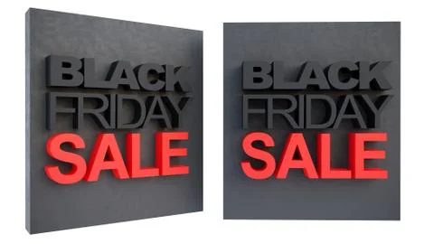 Black friday Sale logo concept. 3d rendering Stock Illustration