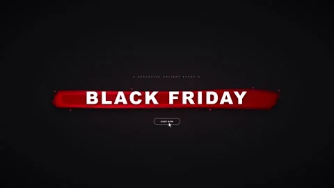 Black friday sale motion with interactive shop now button and red brush str.. Stock Footage 344855897