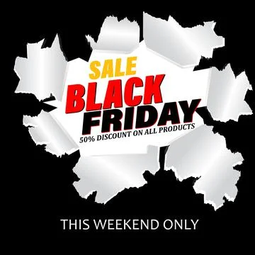 Black Friday sale with paper cut background Stock Illustration